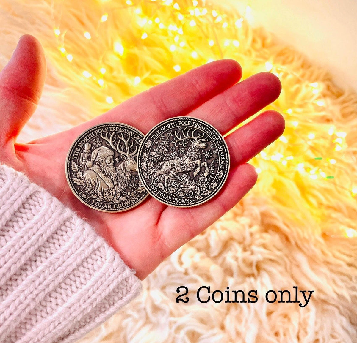 DELUXE Milk & Cookies Santa Coin | Proof of Santa’s Visit for leaving on your Santa Plate | Reindeer Food Thank you coin | Christmas Eve