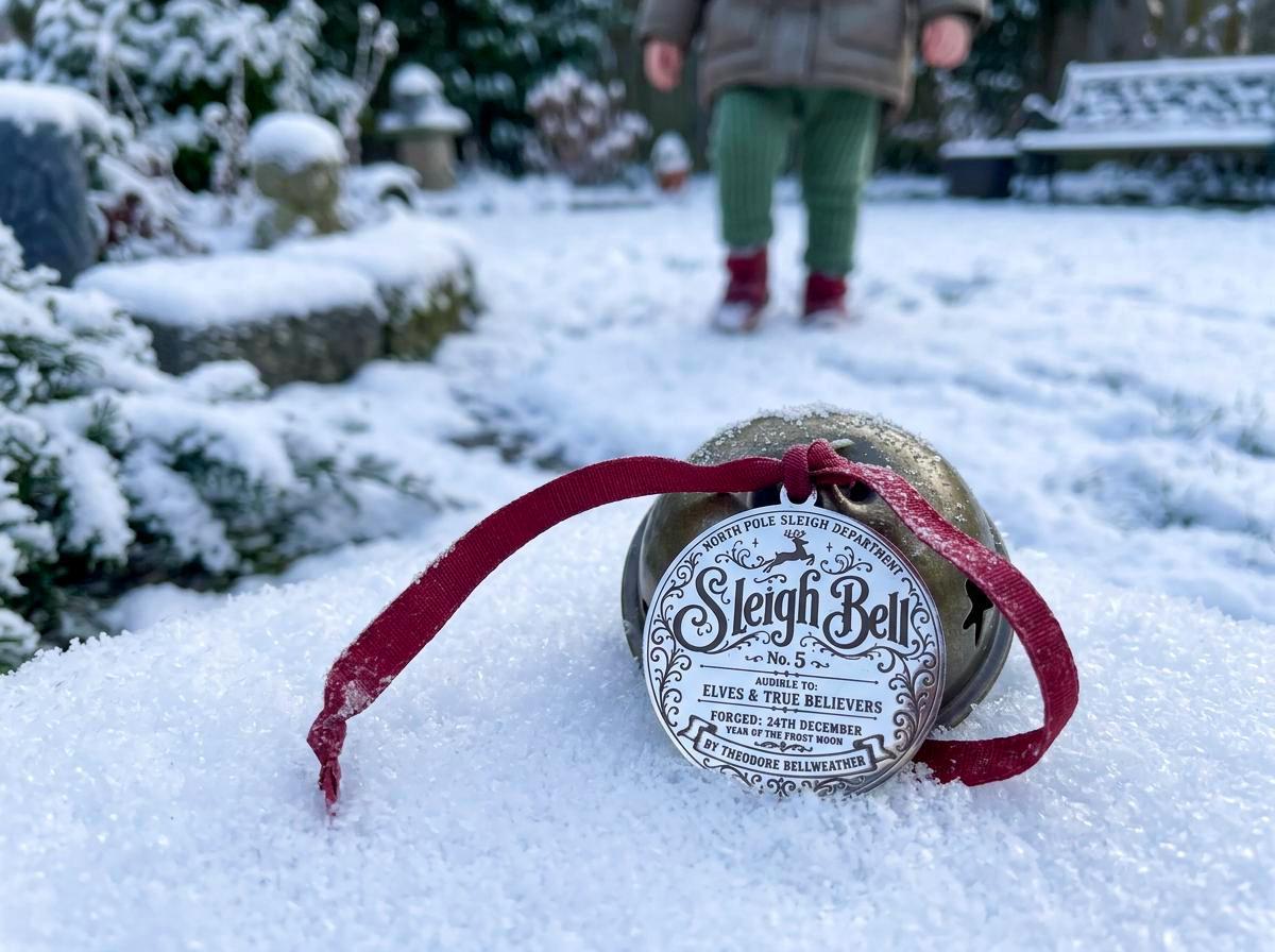 Santa Sleigh Bell & Reindeer Bell, fallen from the Sleigh | Christmas Morning Discovery | Santa Proof | Father Christmas True Believer Bell