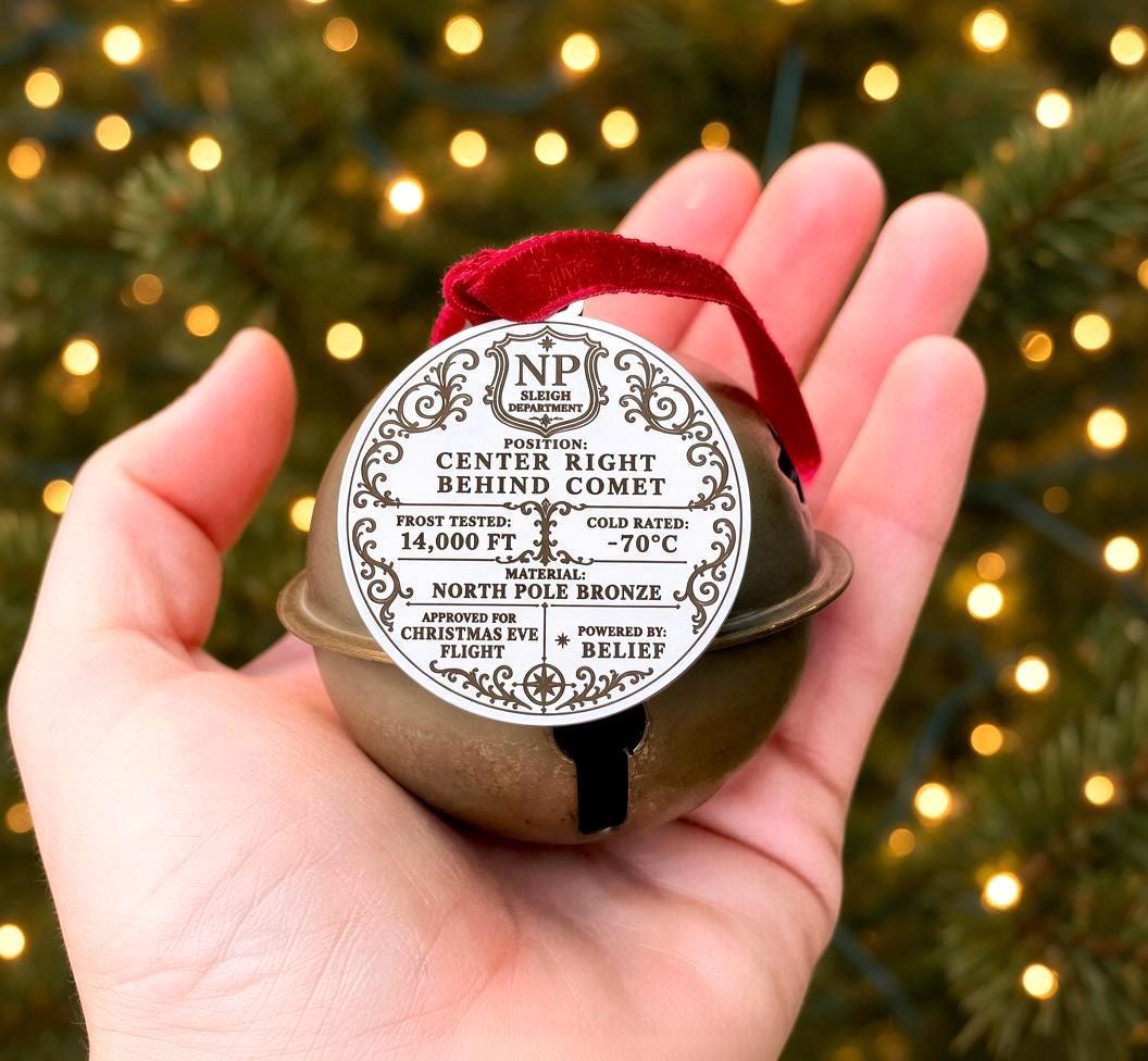 Santa Sleigh Bell & Reindeer Bell, fallen from the Sleigh | Christmas Morning Discovery | Santa Proof | Father Christmas True Believer Bell
