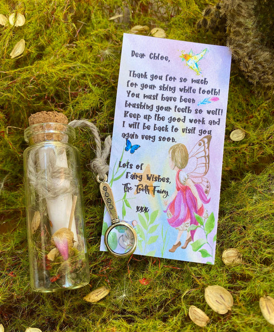 Unisex Tooth Fairy  Personalised Letter- Realistic Letter in a Bottle gift -Boy & Girl’s Tooth Fairy magic custom letter, perfect keepsake