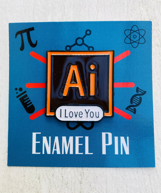 Adobe Illustrator I Love You enamel pin- badge lapel