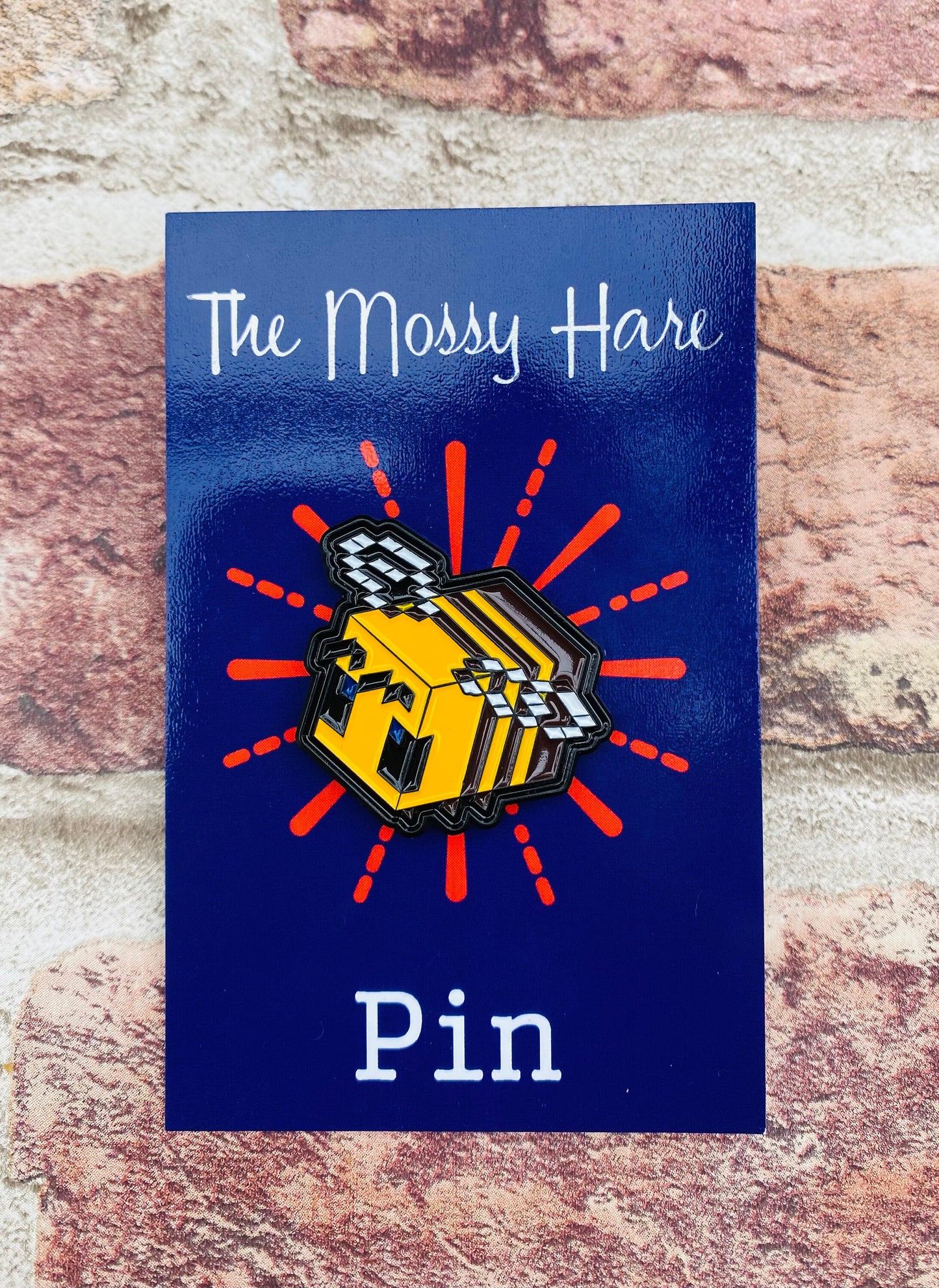 Minecraft Bee Pin (Personalised with stickers)- great Gift! Bee Badge (Christmas present)