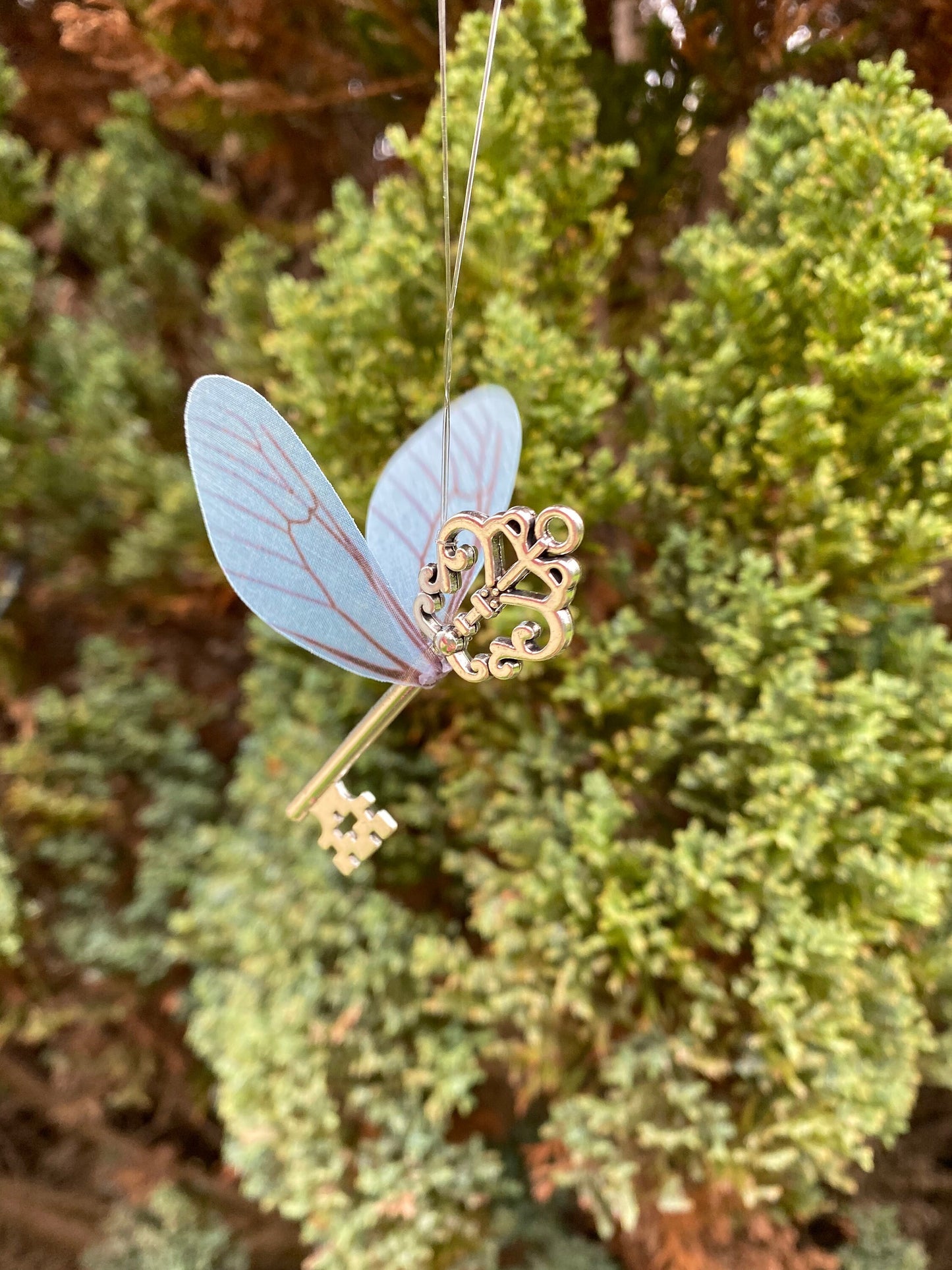 Fairy flying keys (PASTEL) wizard flying keys with glittery wings- perfect for fantastical wizard decor, wedding decor, bedroom decor, gift