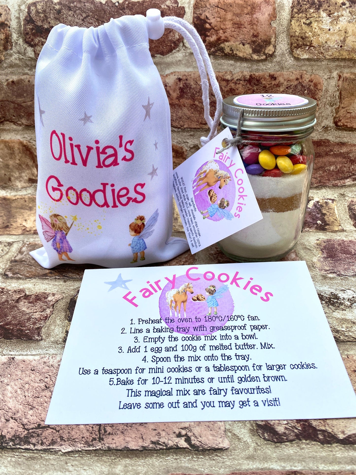 Fairy Cookie Jar Mix! Cookies in a Jar Gift- kids baking set! Child’s cooking set! Christmas gift, birthday present!