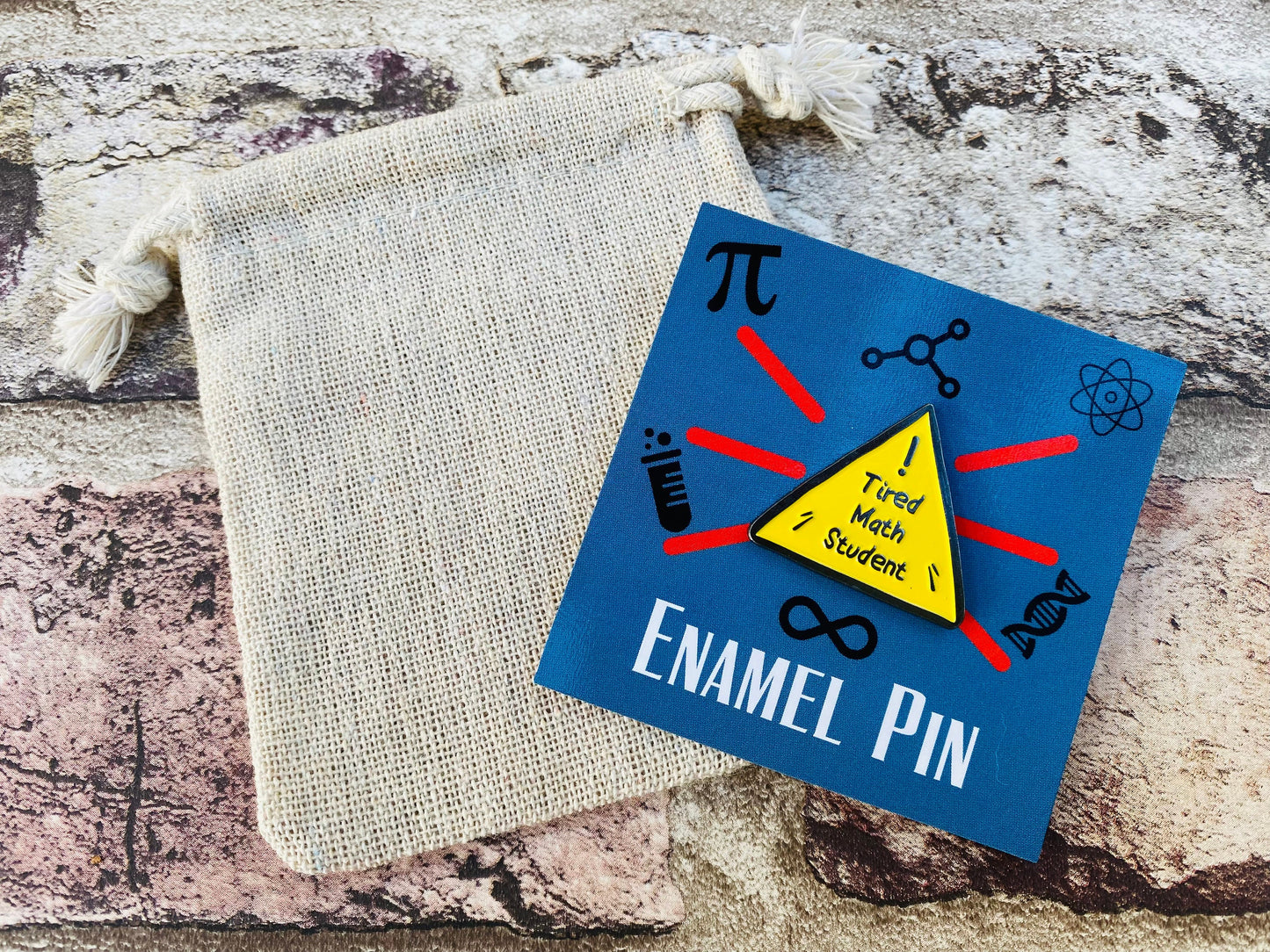 Funny Maths Enamel Pin for maths student, teacher badge gift, end of term present, starting university, back to school gift math student