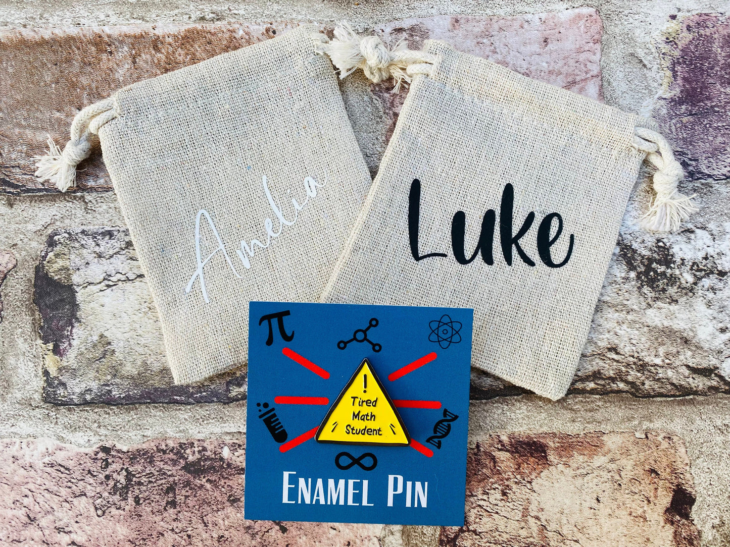 Funny Maths Enamel Pin for maths student, teacher badge gift, end of term present, starting university, back to school gift math student