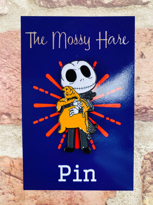 The Nightmare Before Christmas Enamel Pin/ Jack Skullington Festive Christmas badge lapel Oogie Boogie