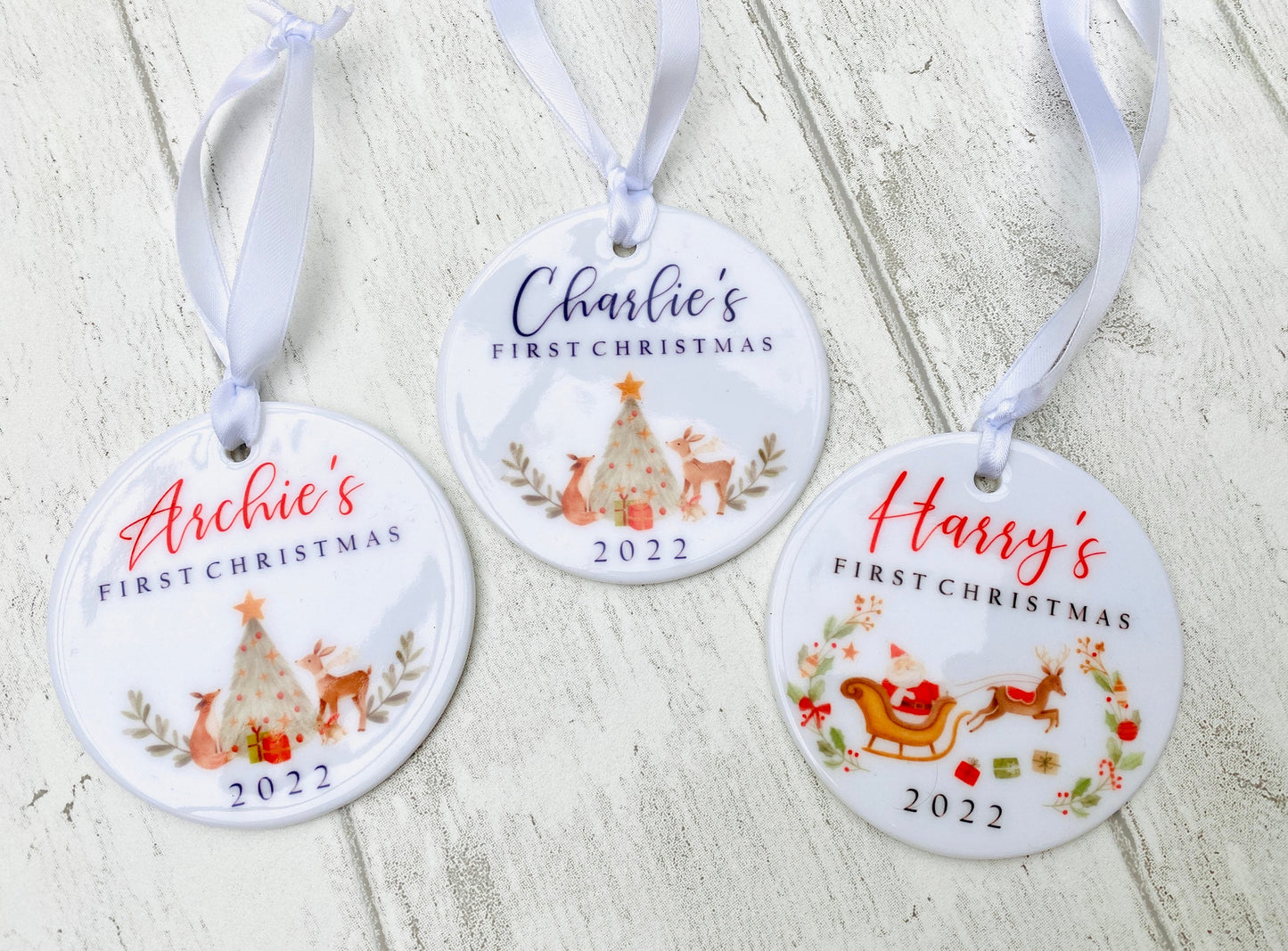 Personalised Christmas Bauble Decoration- Baby’s First Christmas! Our First Xmas as a Family- Custom Gift