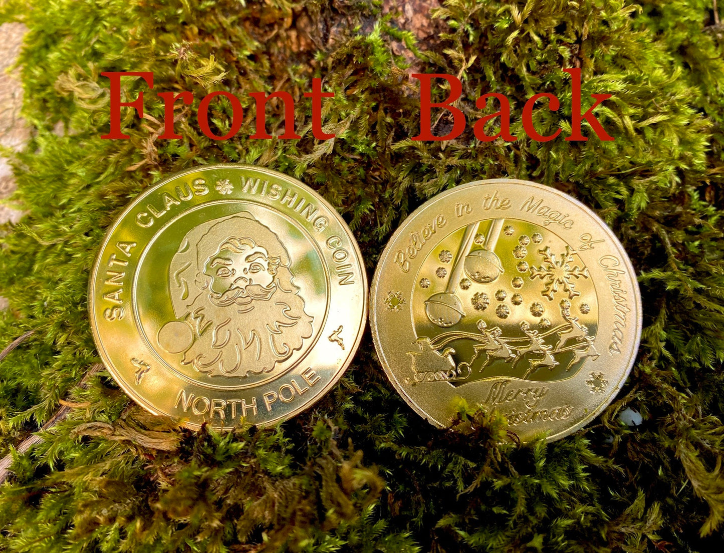 Large Golden Santa Coin- perfect Father Christmas Gift (Christmas Eve Box filler- Personalised)- Nice List