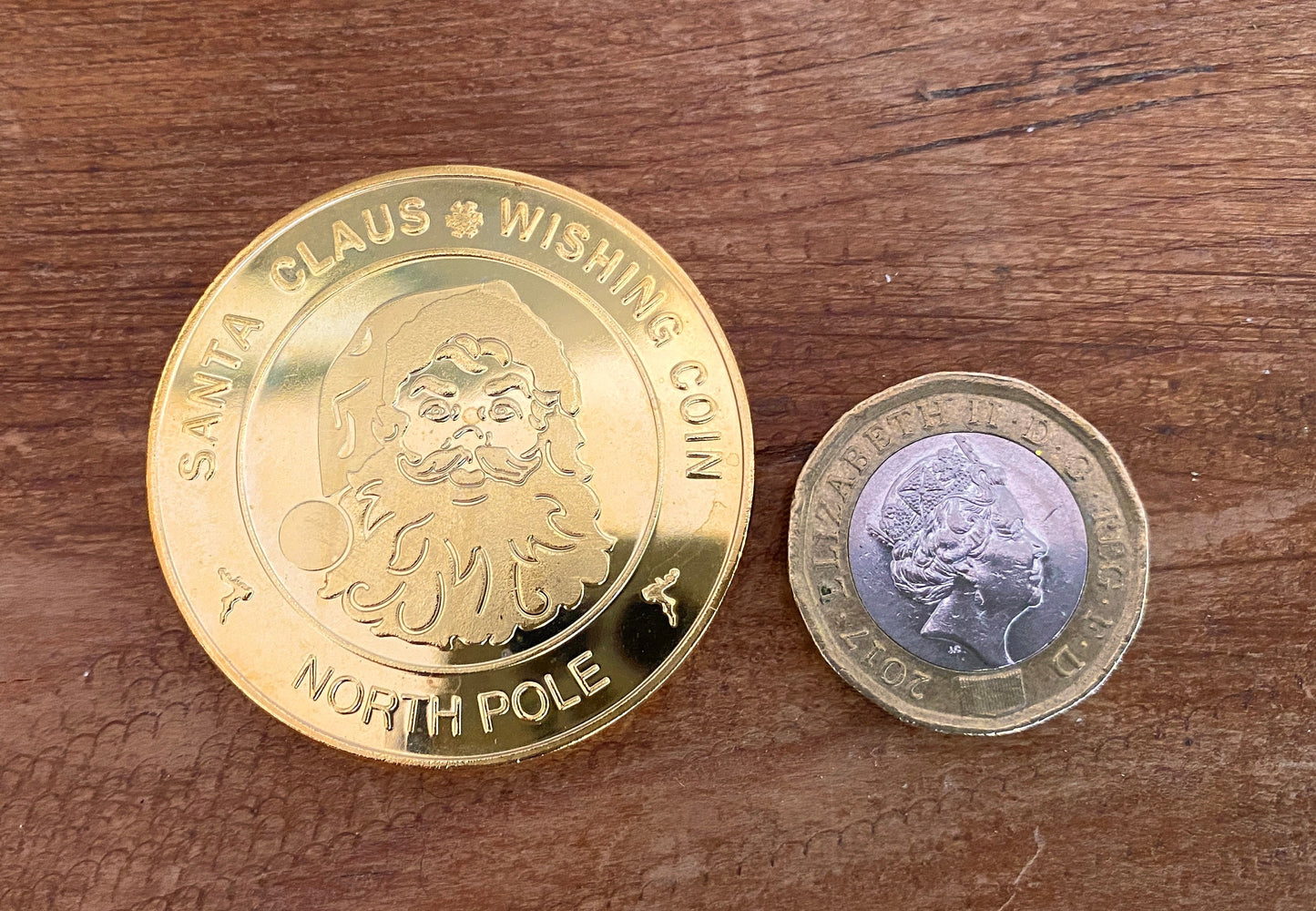 Large Golden Santa Coin- perfect Father Christmas Gift (Christmas Eve Box filler- Personalised)- Nice List