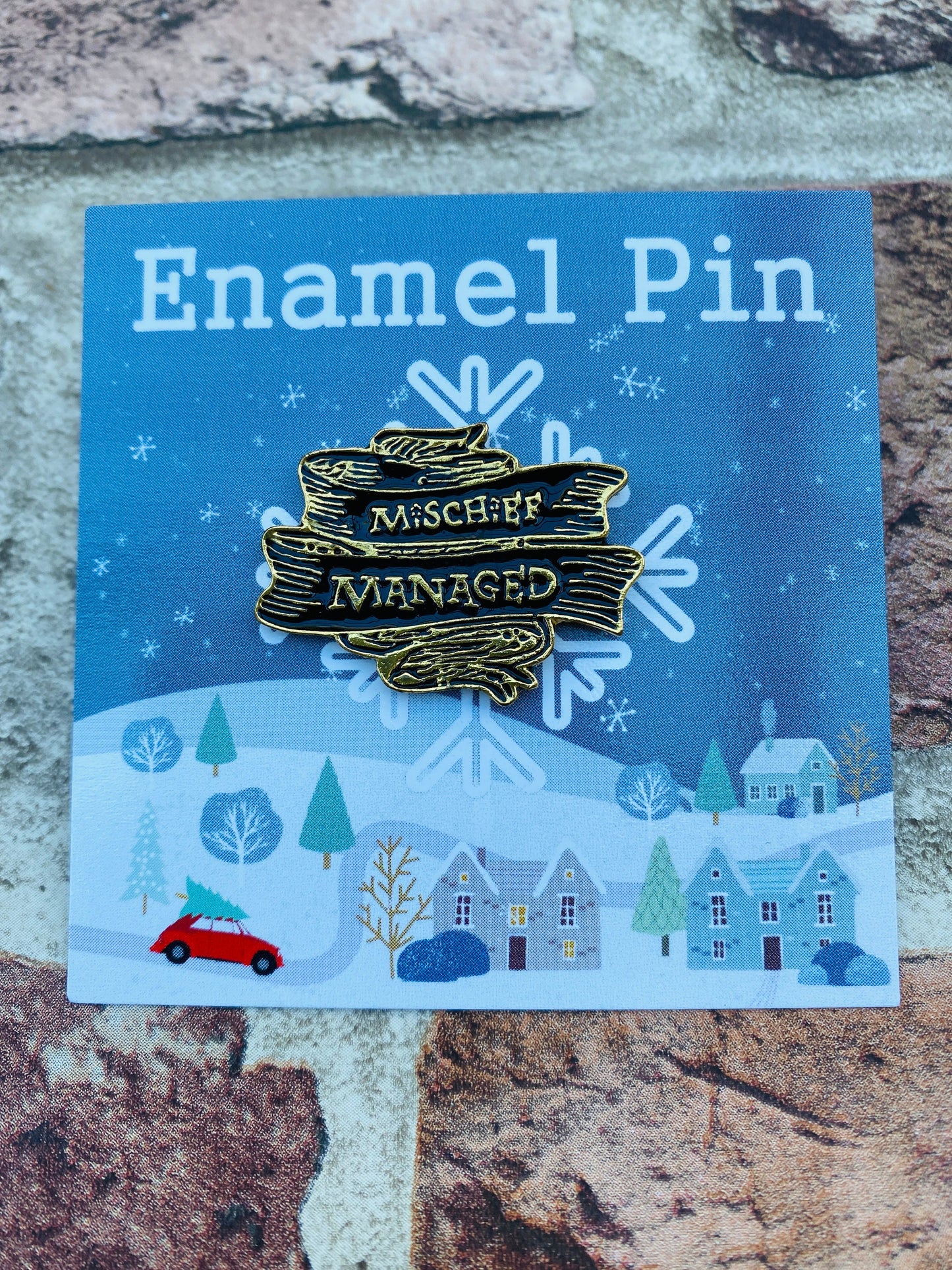 OTHER STYLES Castle in the Snow enamel pin- Halloween magic badge- wizards & witches pin