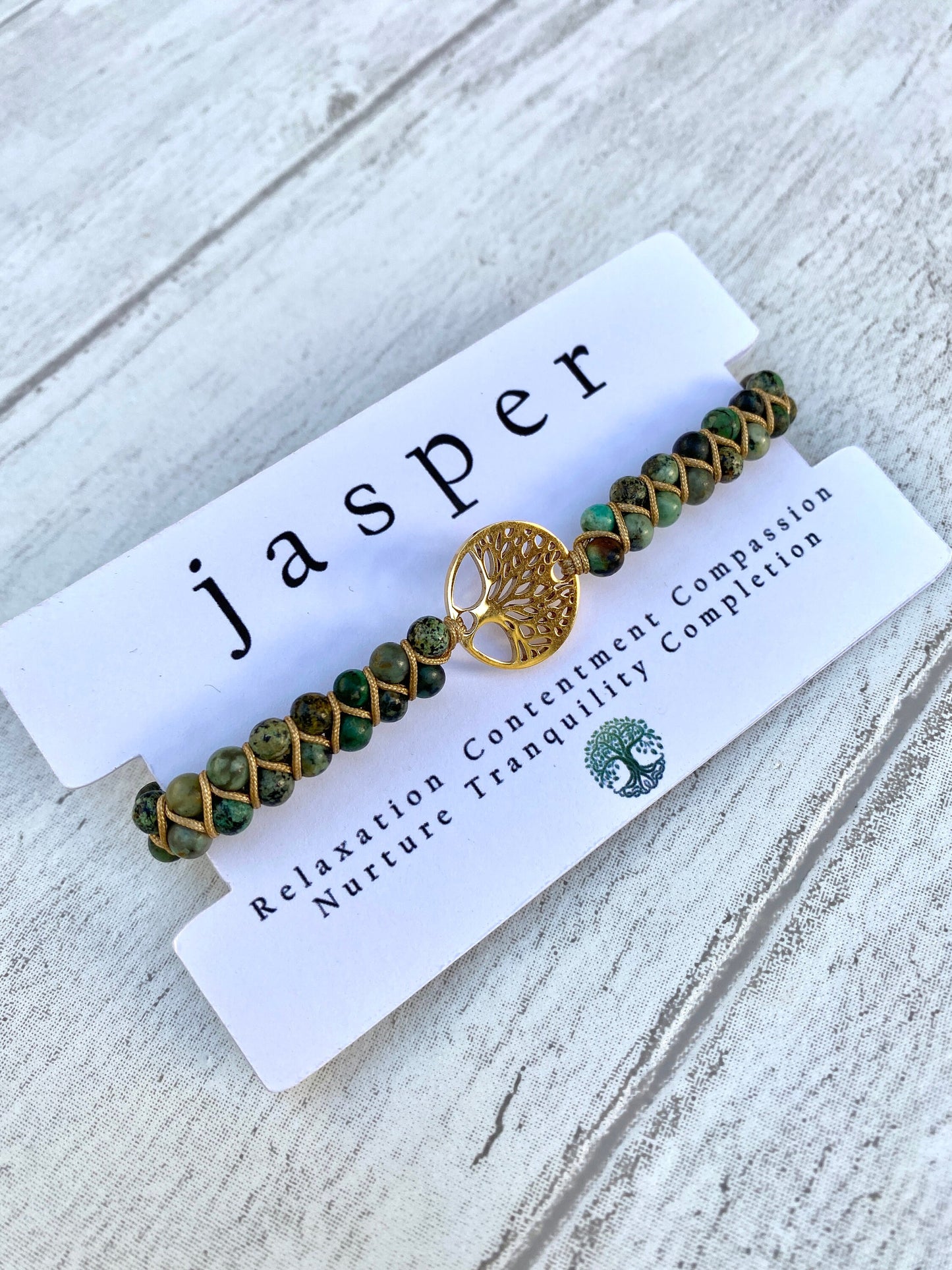 Tree of Life Natural Jasper Beaded Bracelet- Unisex  Healing Bracelet- Positive Energy (Boho)