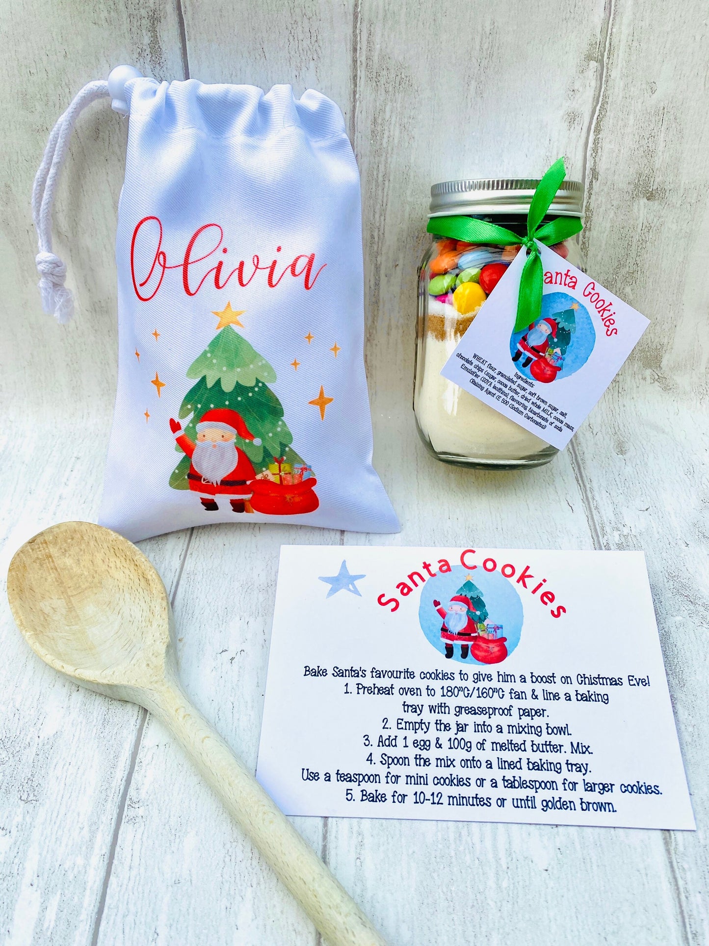 Santa Christmas Cookies Jar Mix! Cookies in a Jar Gift- baking gift! Adult Baking set! Christmas gift, birthday present!