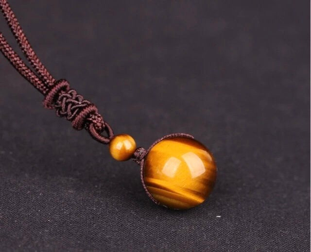 Tiger’s Eye Stone Pendant. Healing Necklace. Beautiful Tiger Stones. Lucky Amulet