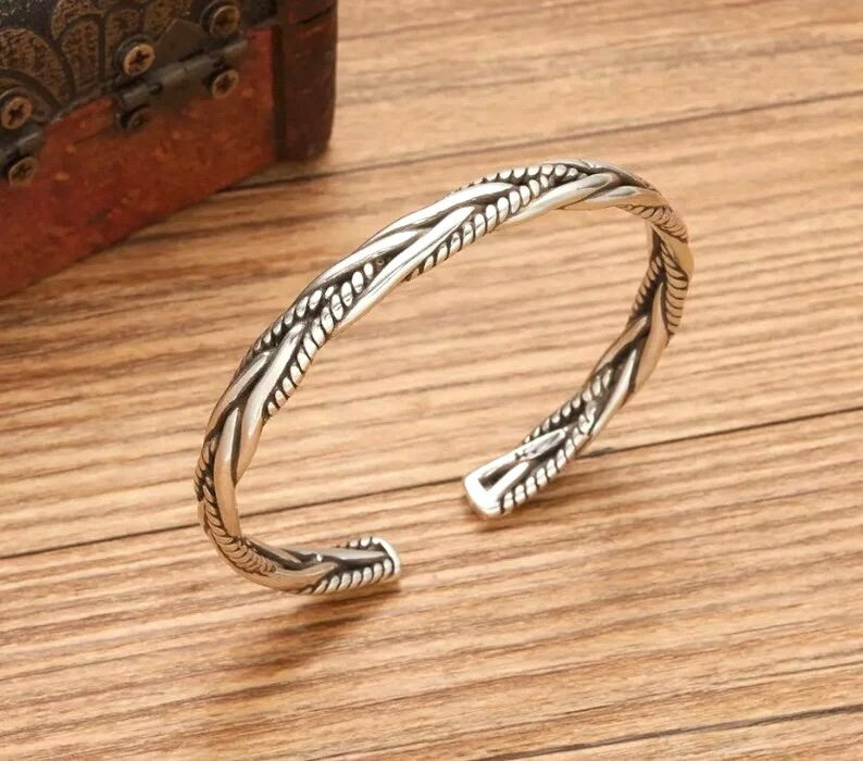 Woven Celtic Bangle Bracelet- unisex- Norse bracelet, Viking bangle, Celtic Jewelry