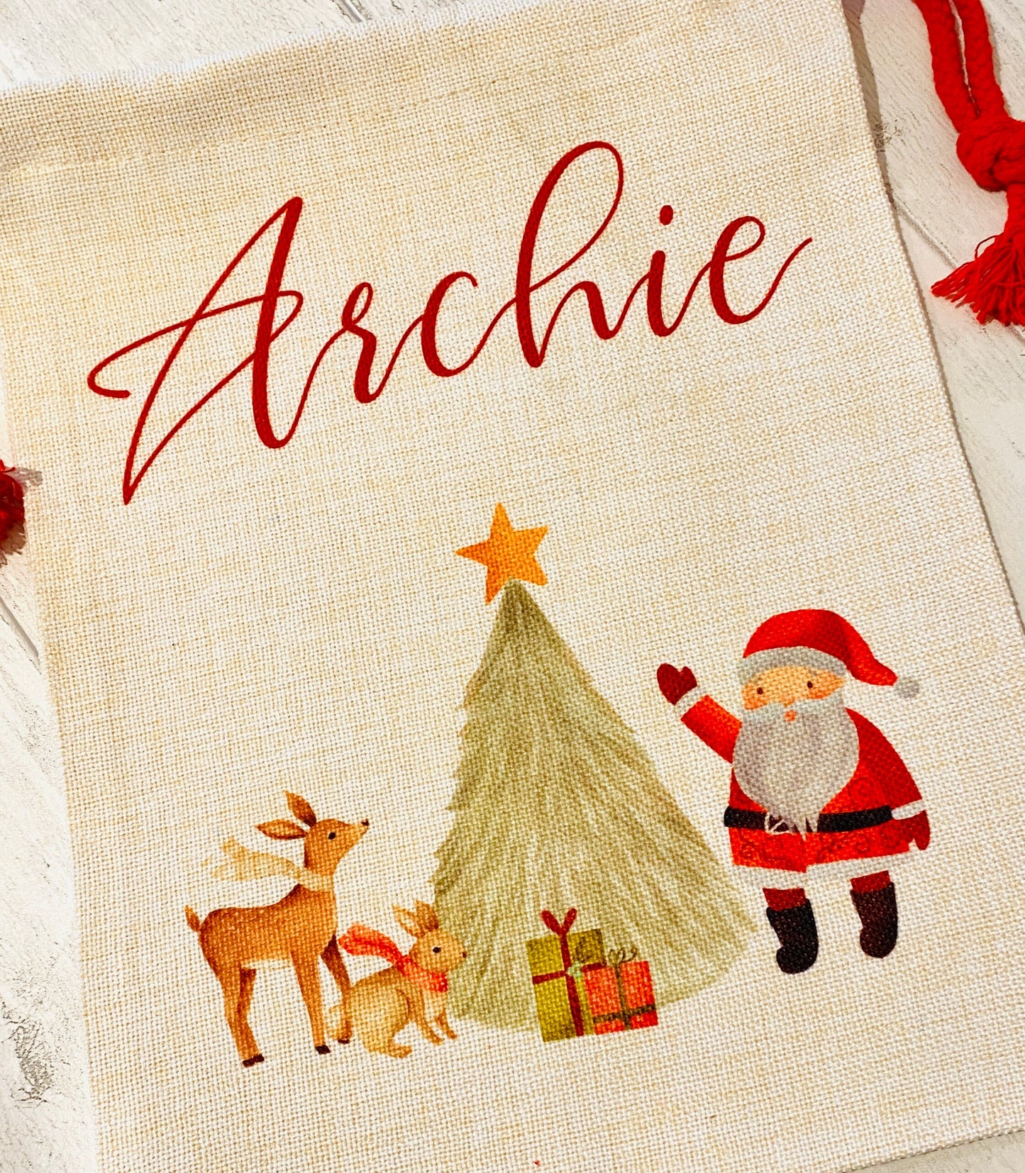 Personalised Christmas Gift Bag- Santa Sack- perfect for Christmas Eve Boxes, Xmas Tree Presents