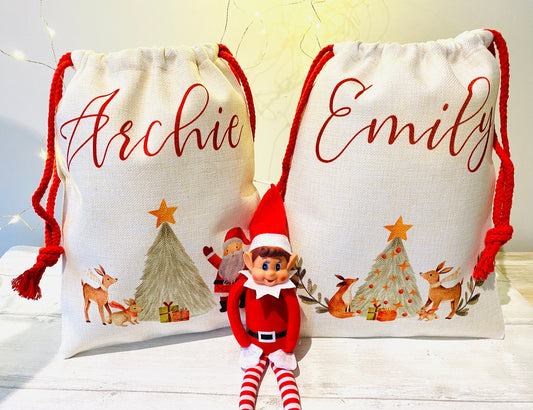 Personalised Christmas Gift Bag- Santa Sack- perfect for Christmas Eve Boxes, Xmas Tree Presents