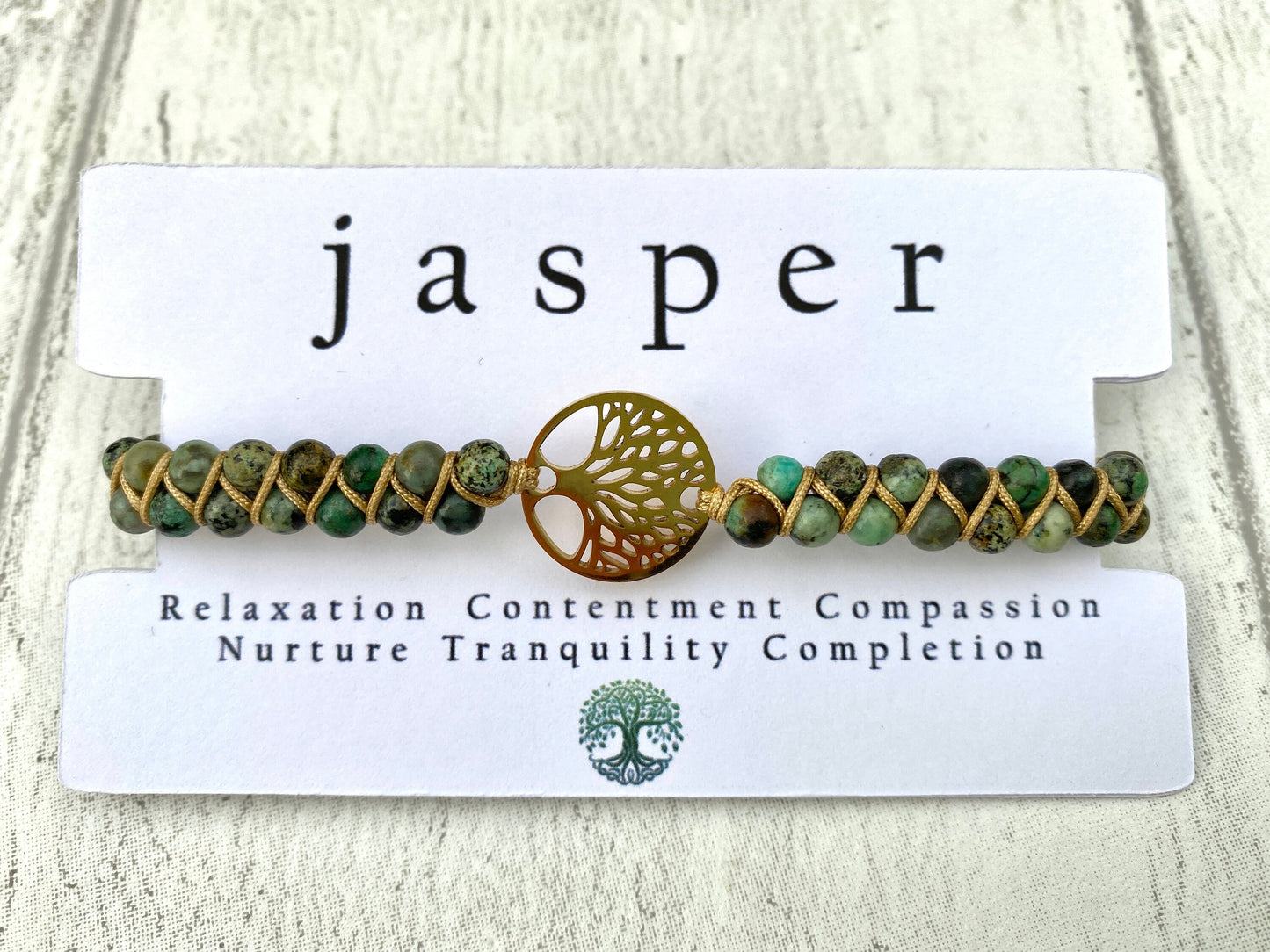 Tree of Life Natural Jasper Beaded Bracelet- Unisex  Healing Bracelet- Positive Energy (Boho)