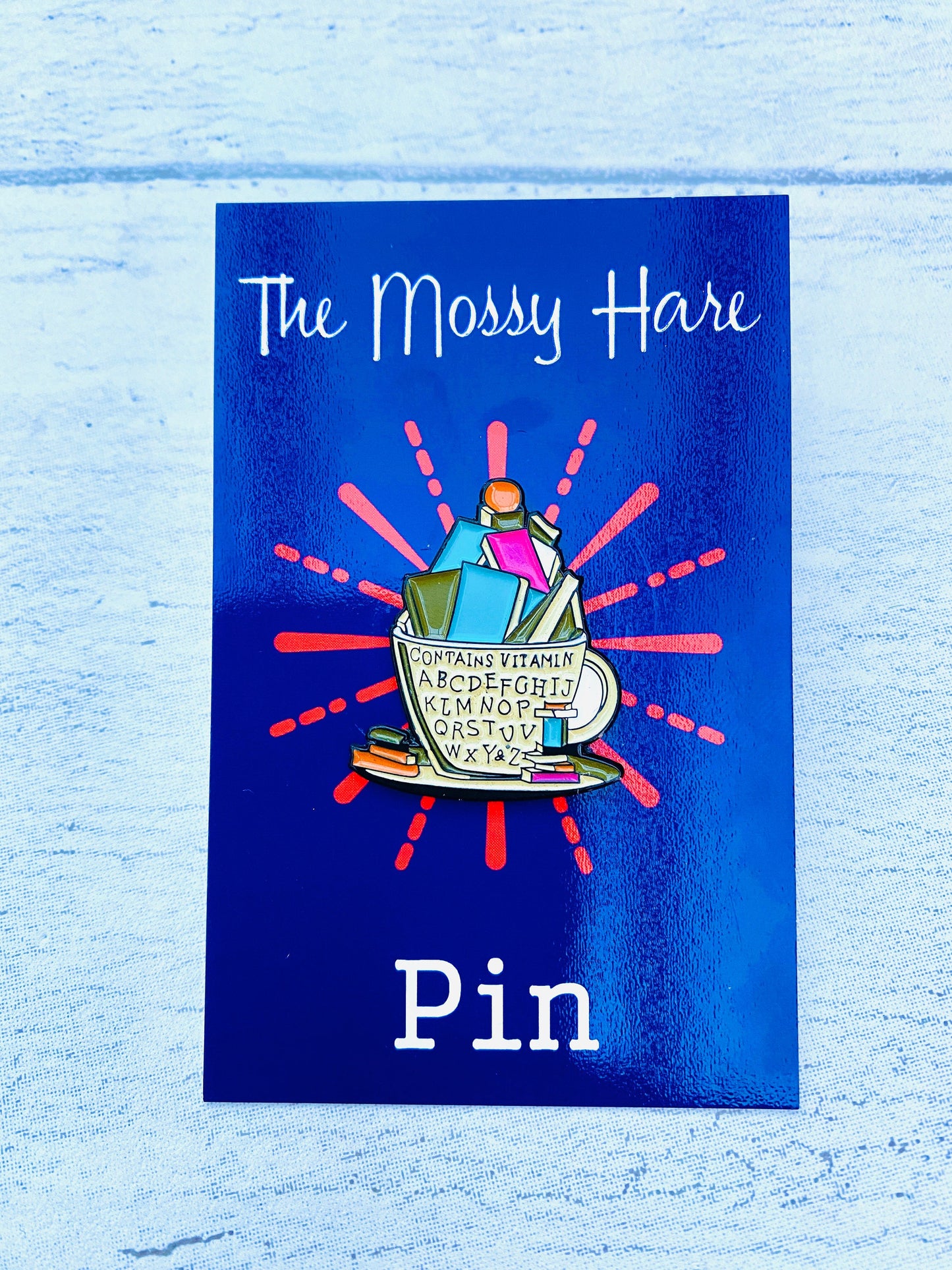 Reader Enamel Pin! Book Worm badge lapel
