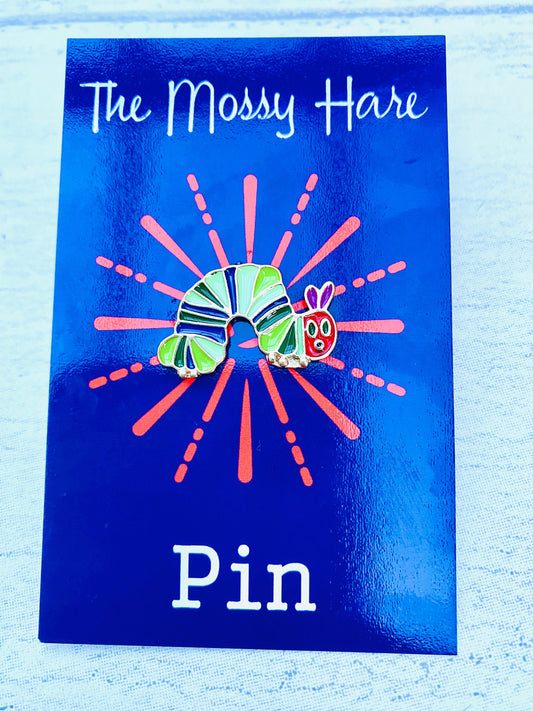 The Very Hungry Caterpillar Enamel Pin! Classic Story badge! Christmas lapel