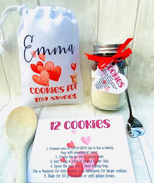 Love Cookie Jar Mix! Romantic Cookies in a Jar Gift! Child & Adult’s Cookie Mix Baking Set! Birthday Gift, Care Package