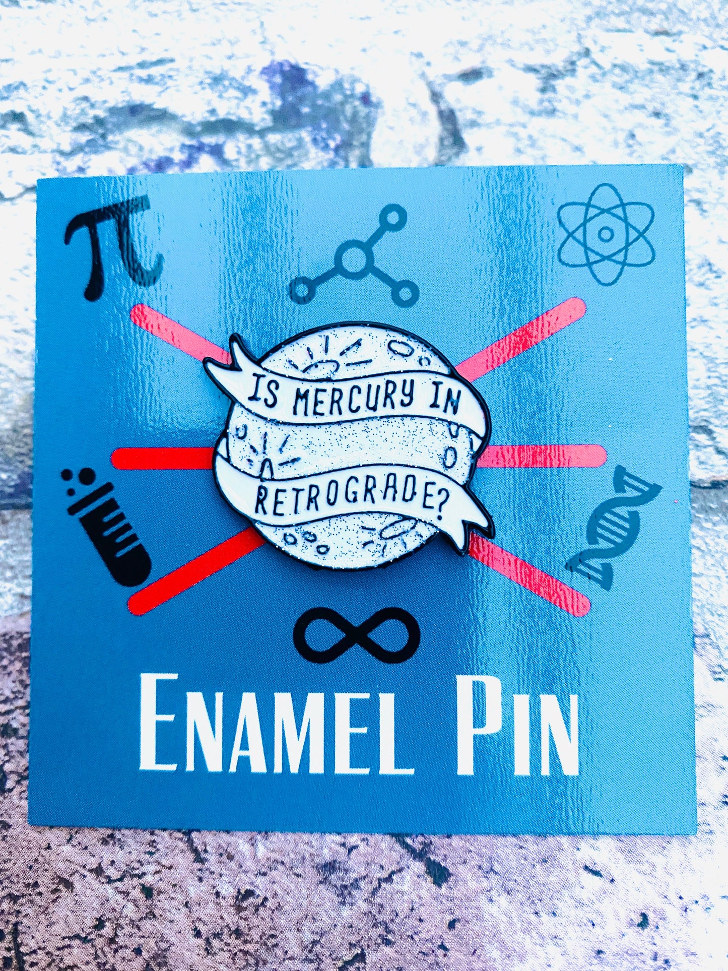 Funny Science (Physics) Enamel Pin- Funny University Badge & waterproof stickers for laptops! Scientist- chemist- physicist gift box