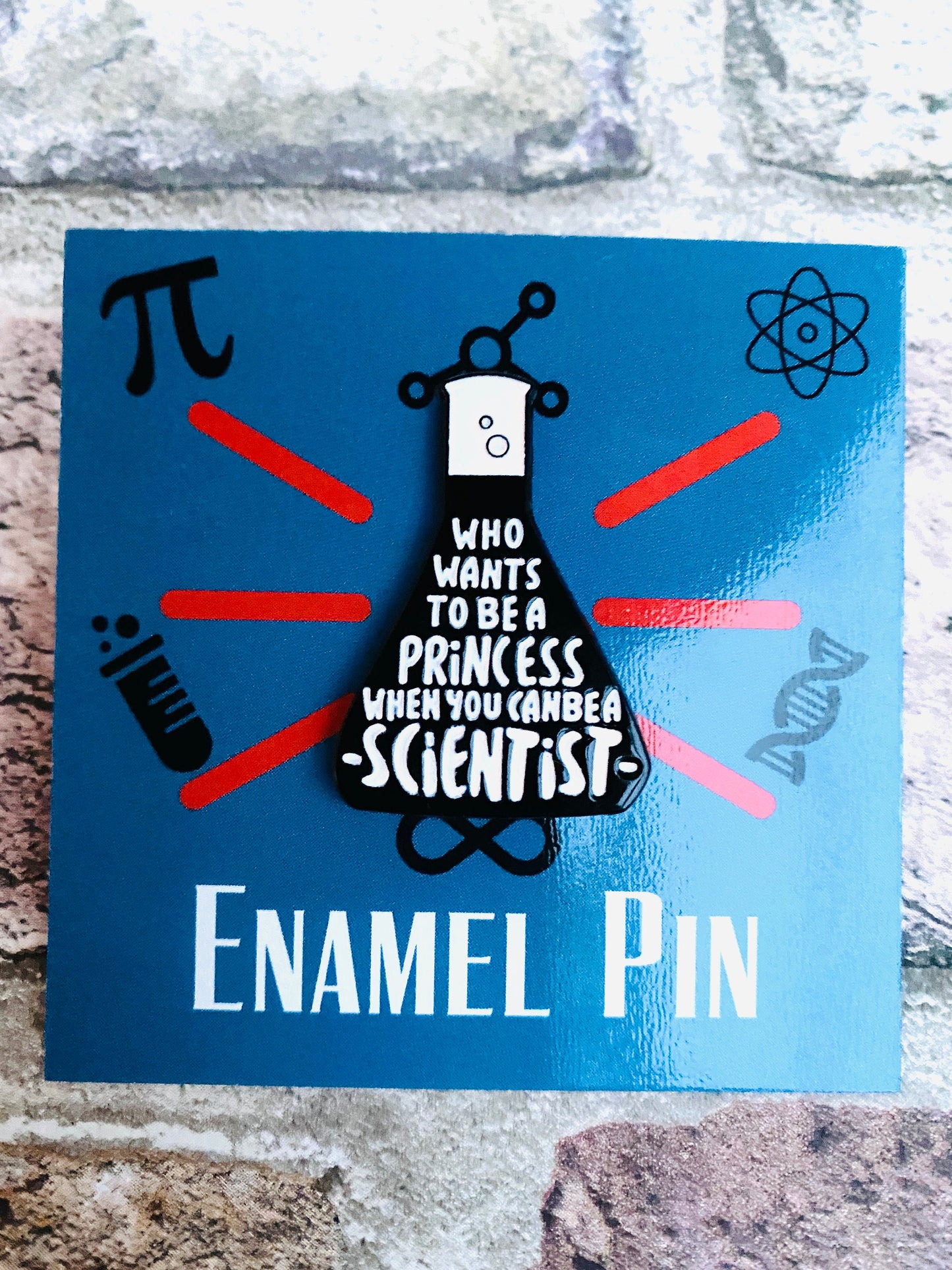 Funny Girl Scientist Enamel Pin (Chemistry, Physics)/ University Badge & waterproof stickers for laptops! Scientist- chemist- physicist gift