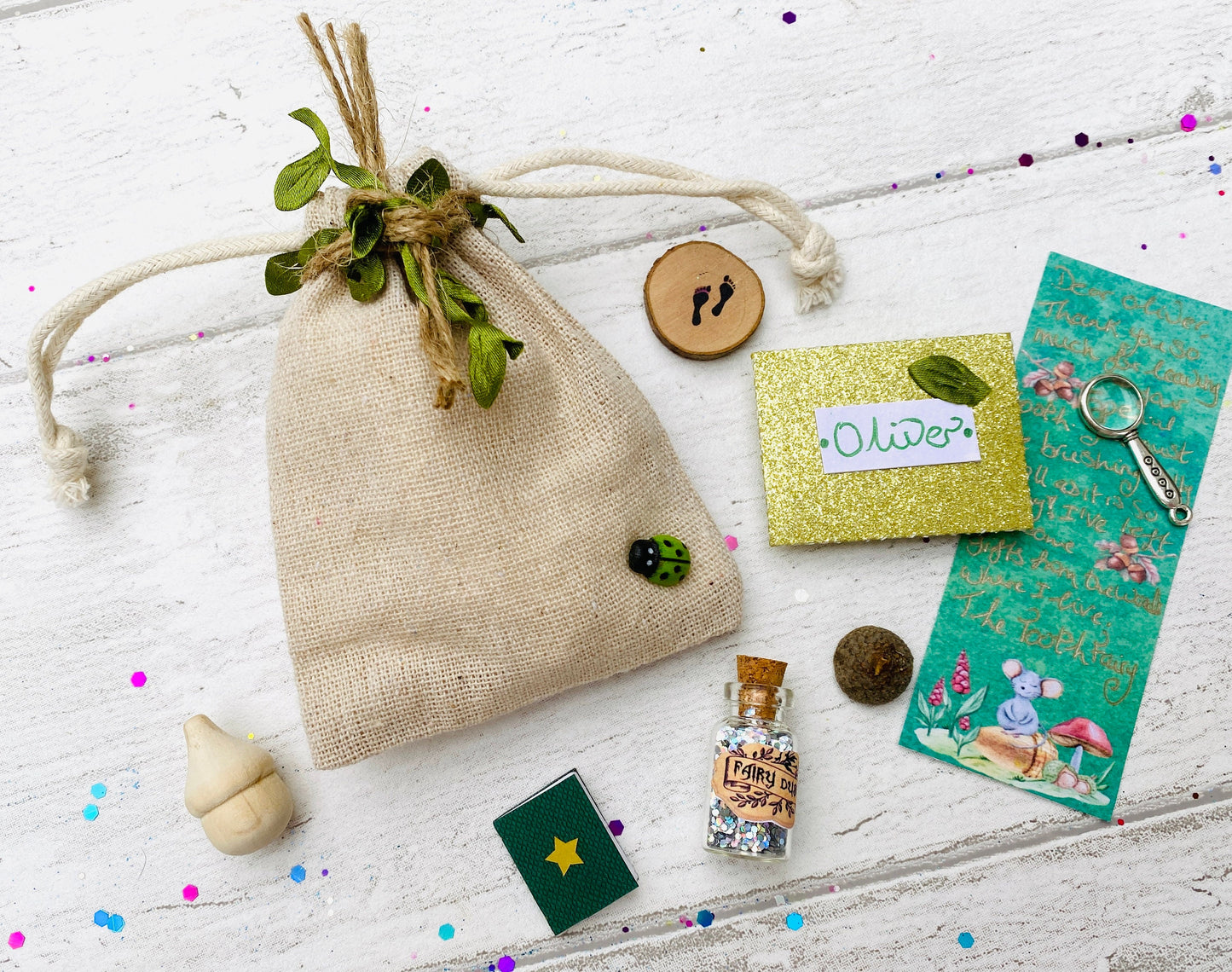 Woodland Boy’s Tooth Fairy Letter HANDWRITTEN Personalised Tooth Fairy Kit (Fairy Dust), Tooth Fairy Note, Custom Tooth Fairy Set for Boys
