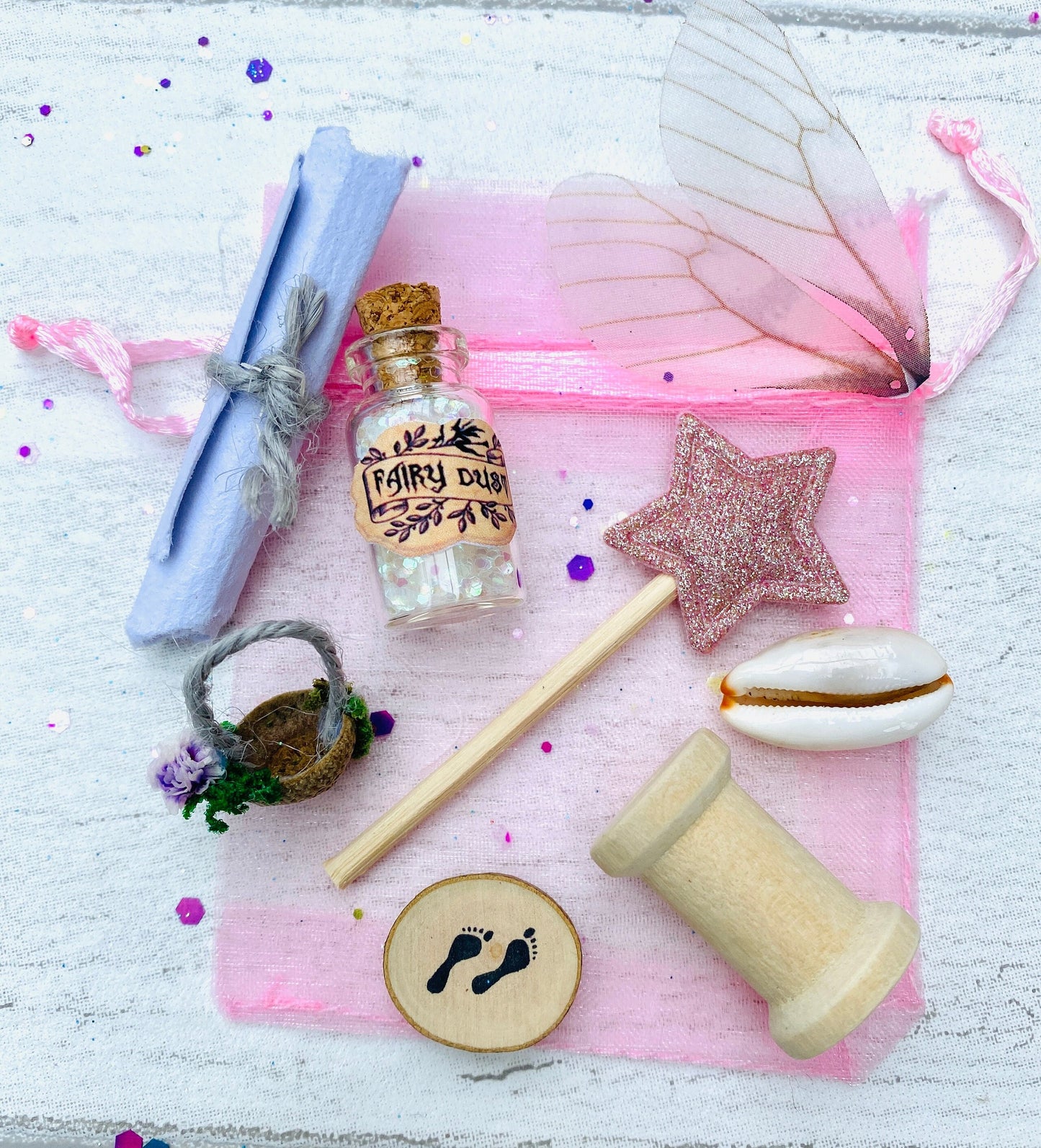 Tooth Fairy Kit - Girl’s Tooth Fairy Letter- Tooth Fairy Gifts for Girls (Fairy Dust), Personalised Tooth Fairy Note, Custom Tooth Fairy