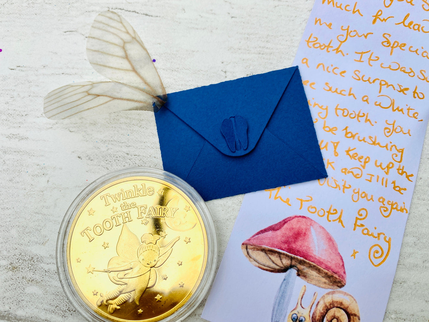 Cute Pillow Box Tooth Fairy Letter HANDWRITTEN Personalised Tooth Fairy Kit! Fairy Dust, Fairy Wand, Note. Custom Tooth Fairy Set