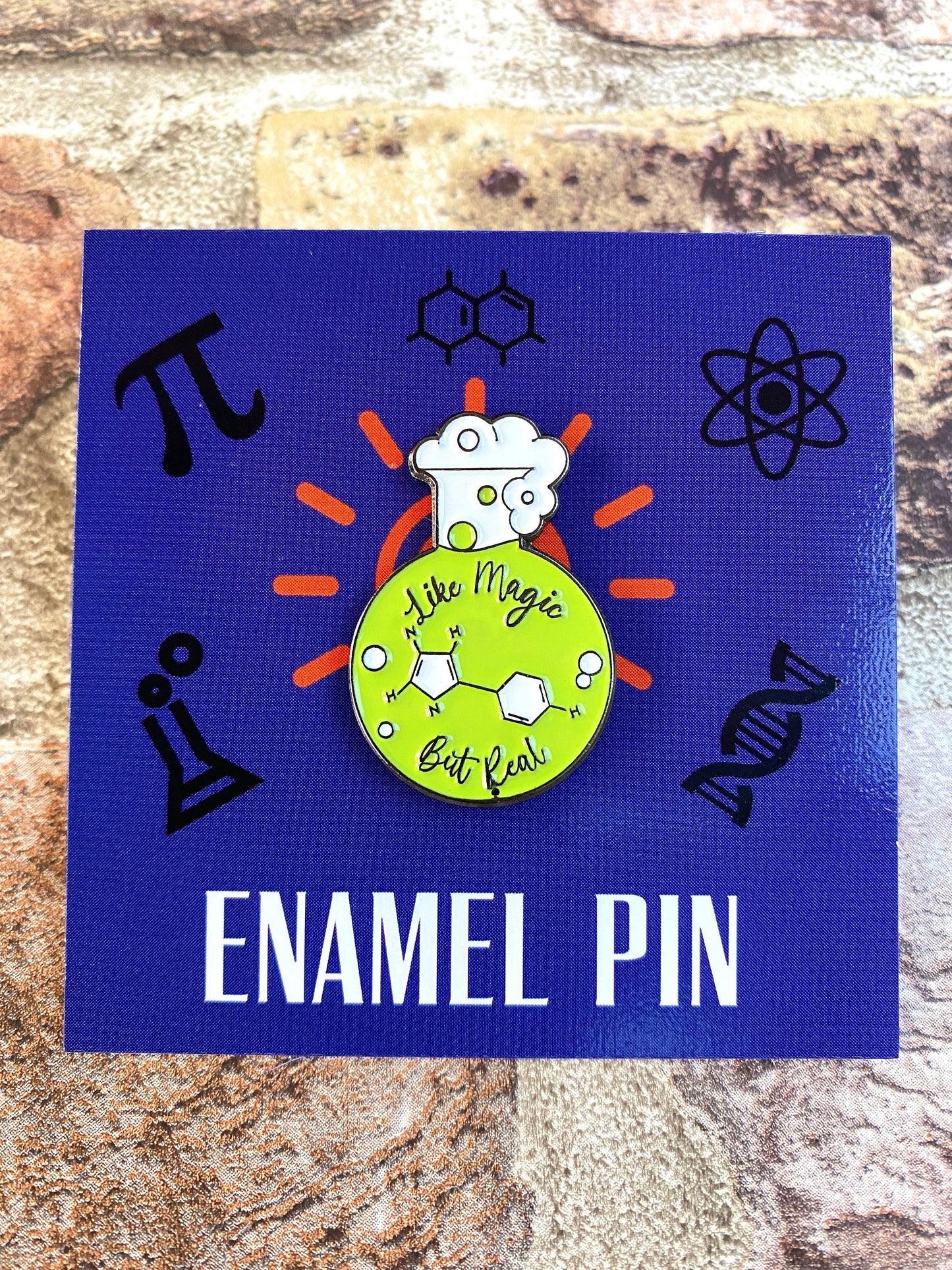 Science is Like Magic Enamel Pin / University Badge & waterproof stickers for laptops! Scientist- chemist- physicist gift box