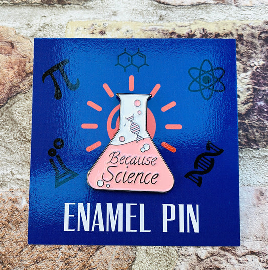 Chemistry Science Enamel Pin / University Badge & waterproof stickers for laptops! Scientist- chemist- physicist gift box