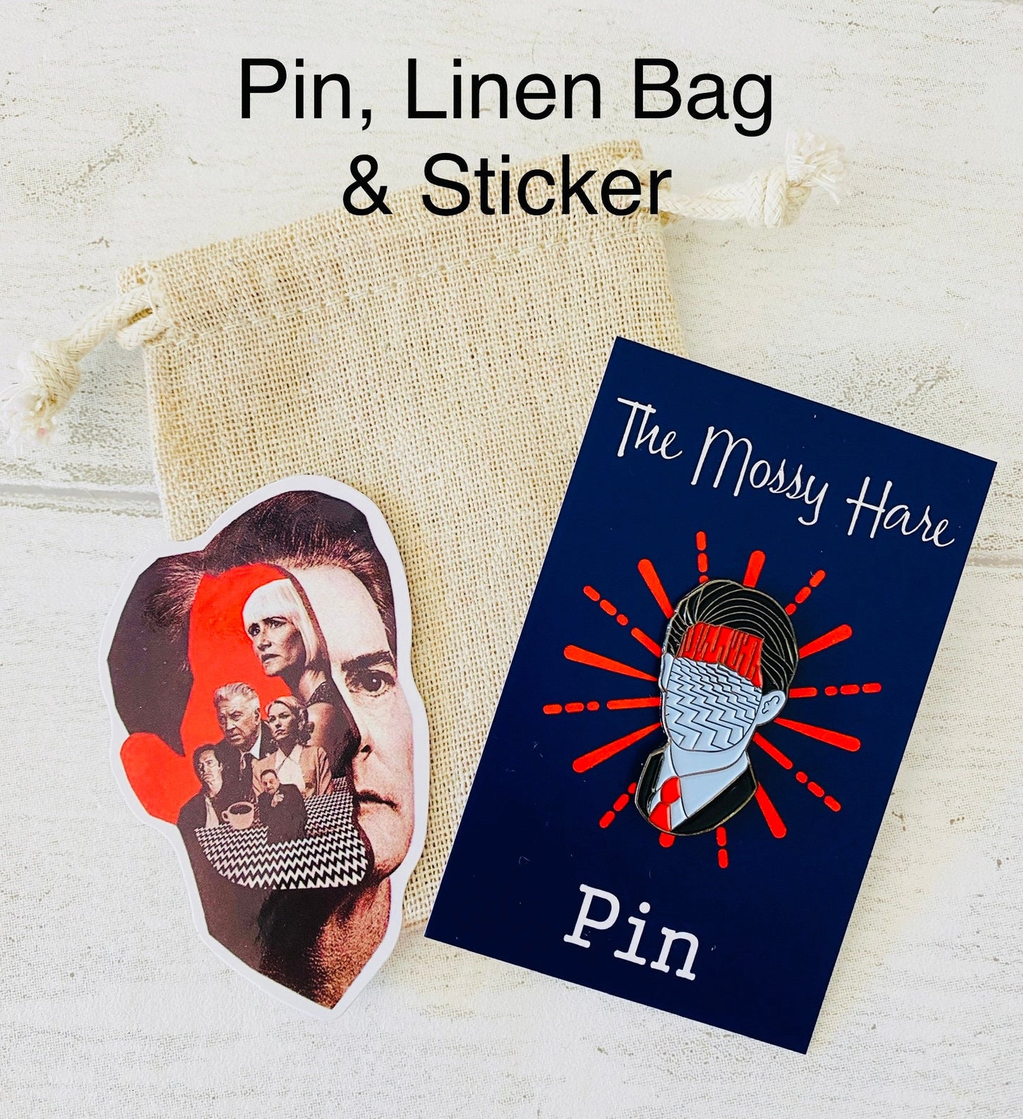 Twin Peaks Enamel Pin- Badge Lapel & Twin Peaks Stickers
