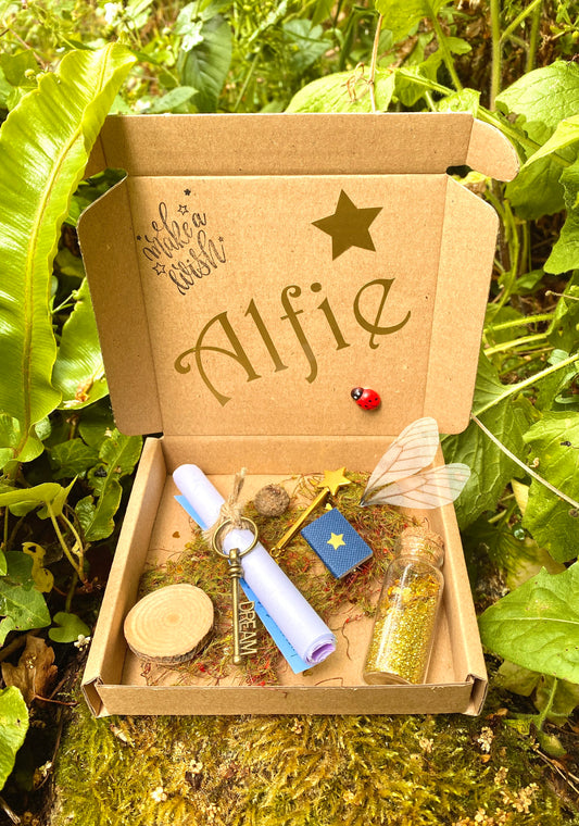 FIRST TOOTH Fairy Kit-  Tooth Fairy Letter, Boys Tooth Fairy Gifts- custom letter, gold coin, wand, fairy dust & wings, book