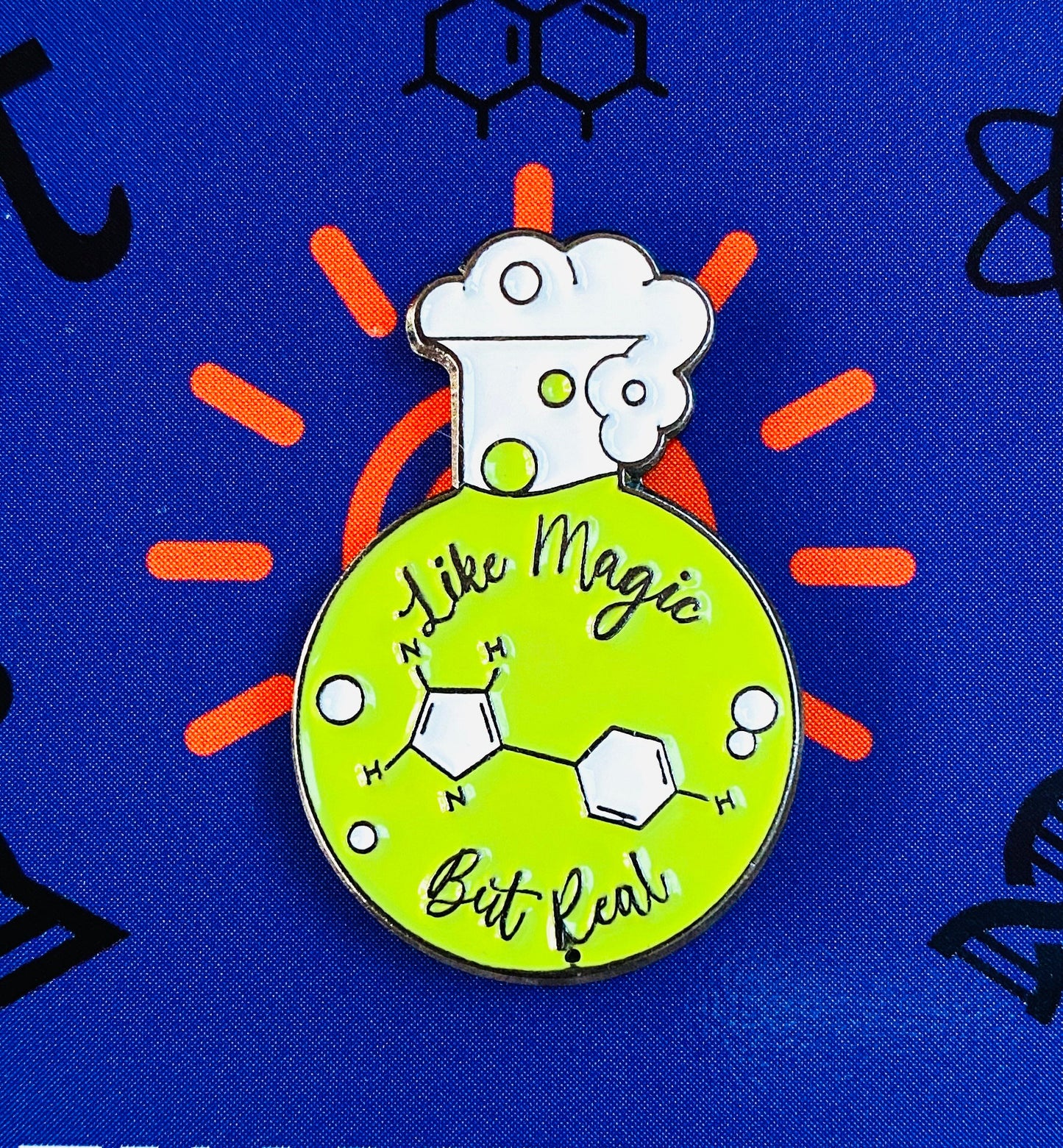 Science is Like Magic Enamel Pin / University Badge & waterproof stickers for laptops! Scientist- chemist- physicist gift box