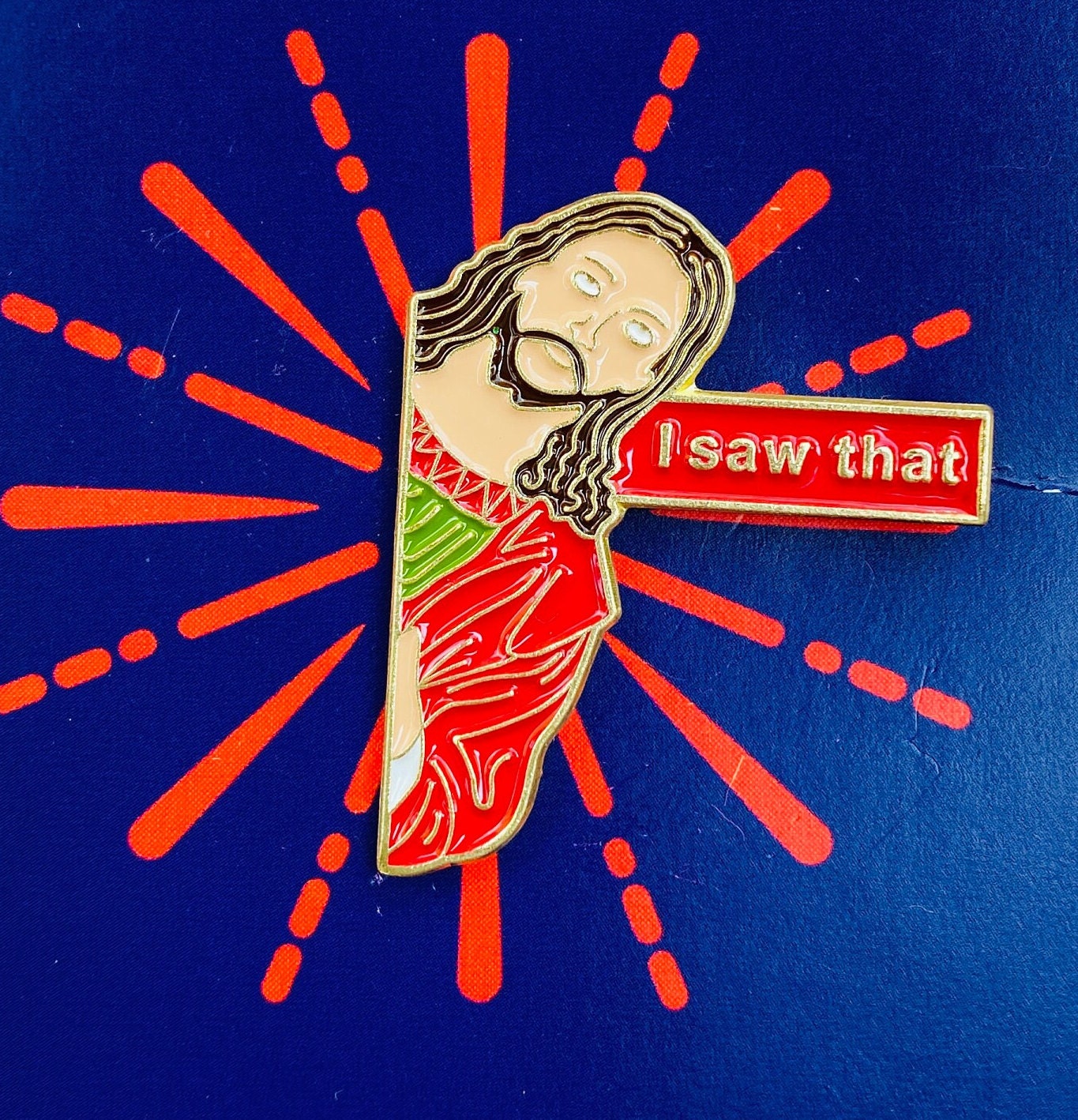 Funny religious enamel pin! Humorous Jesus badge lapel! Christian enamel pin, Church gift