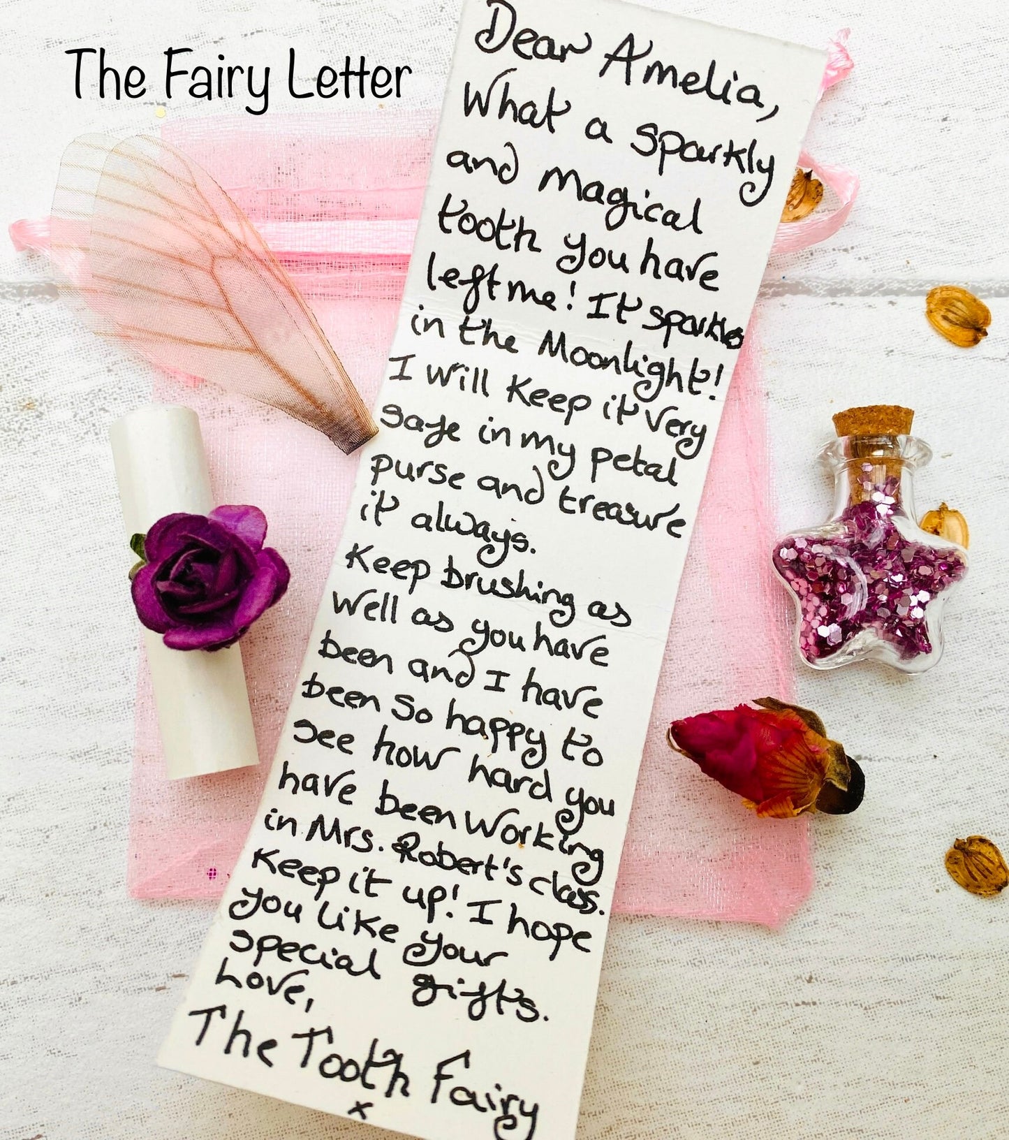 Tooth Fairy Kit- Fairy Wand Personalised, Tooth Fairy Letter, Fairy Dust & Tooth Fairy Gifts