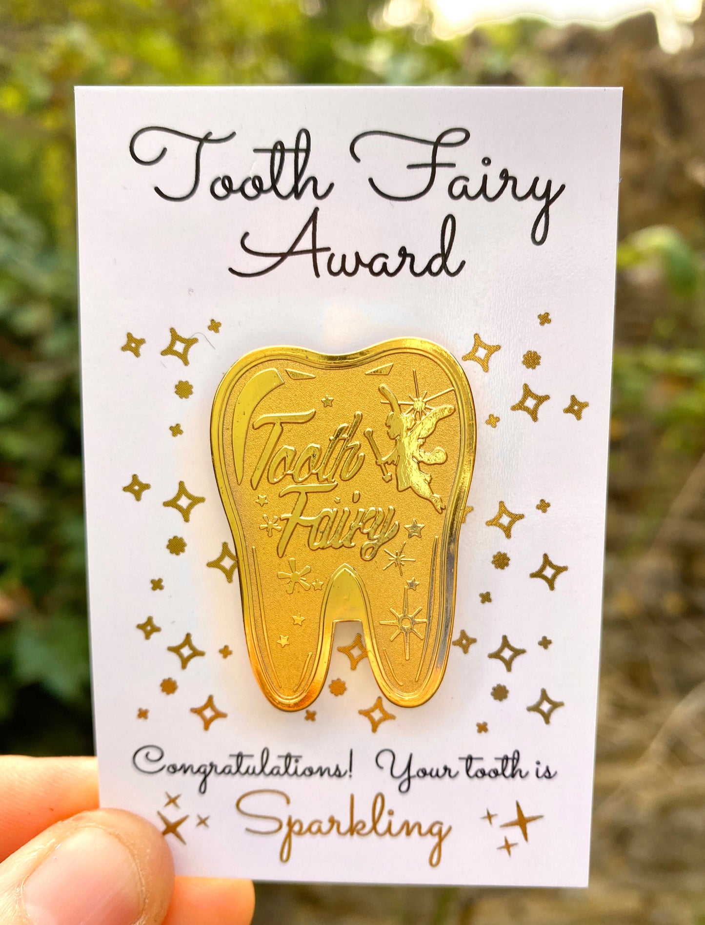 Tooth Fairy Gold Coin- Gift from the Tooth Fairy, Tooth Fairy Certificate, First Lost Tooth Certificate, Tooth Enamel Pin, Tooth Fairy Set