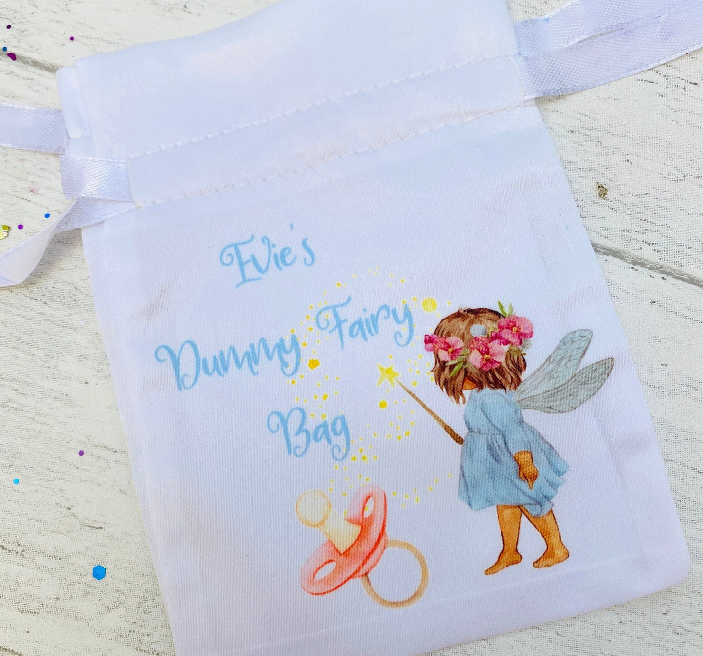 Dummy Fairy Bag- Personalised Dummy Soother Fairy Bag with Collection Receipt & Fairy Gift